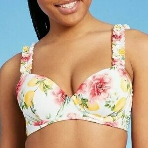 Shade & Shore Women's Lightly Lined Ruffle Strap Bikini Top